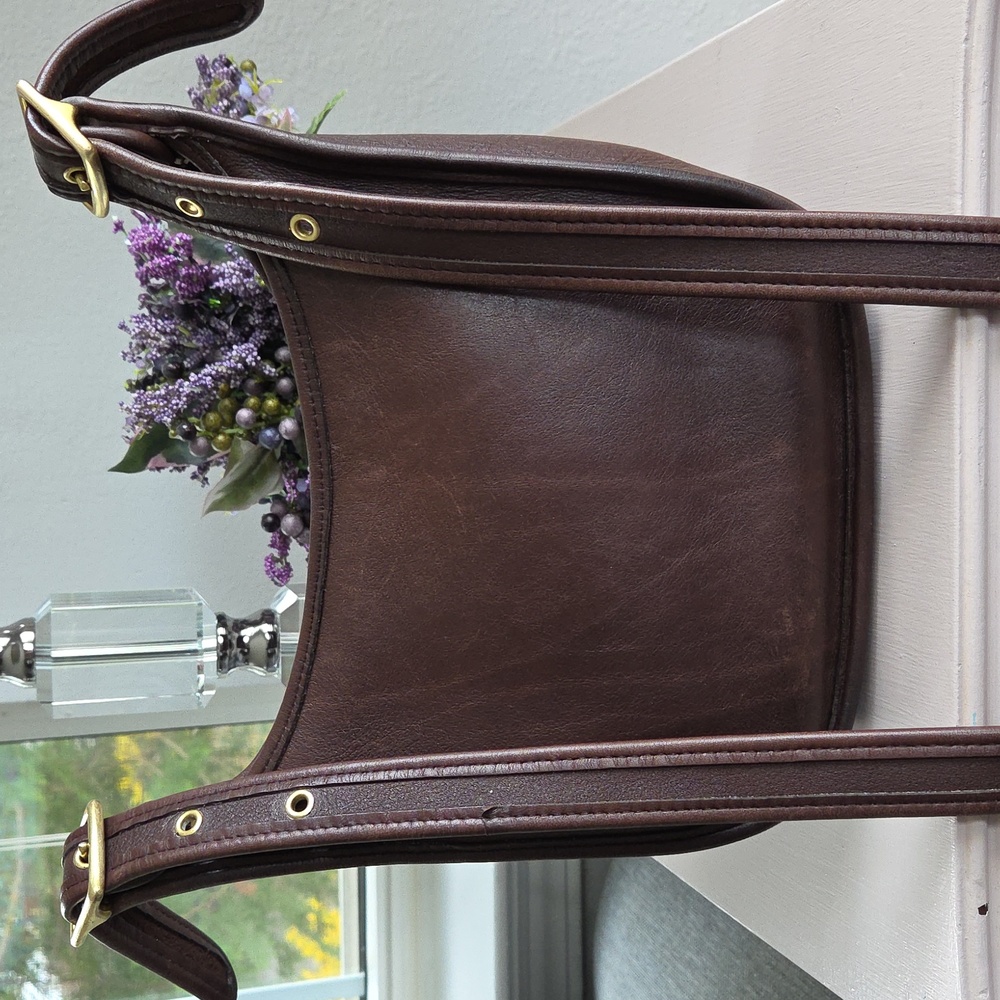 Vintage COACH Mahogany Janice Disantos Leather Crossbody Bag #9950